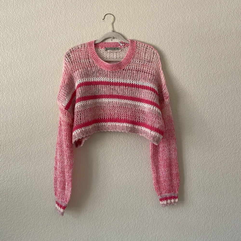 Urban Outfitters Kimchi Blue Sweater Oversized Crop Loose Knit Distressed Indie